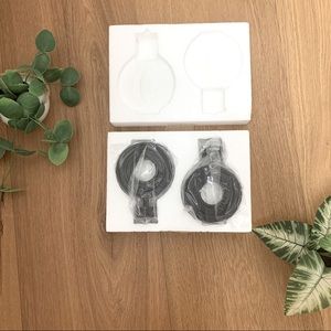 Crate & Barrel Black Metal Ring Finial Pair